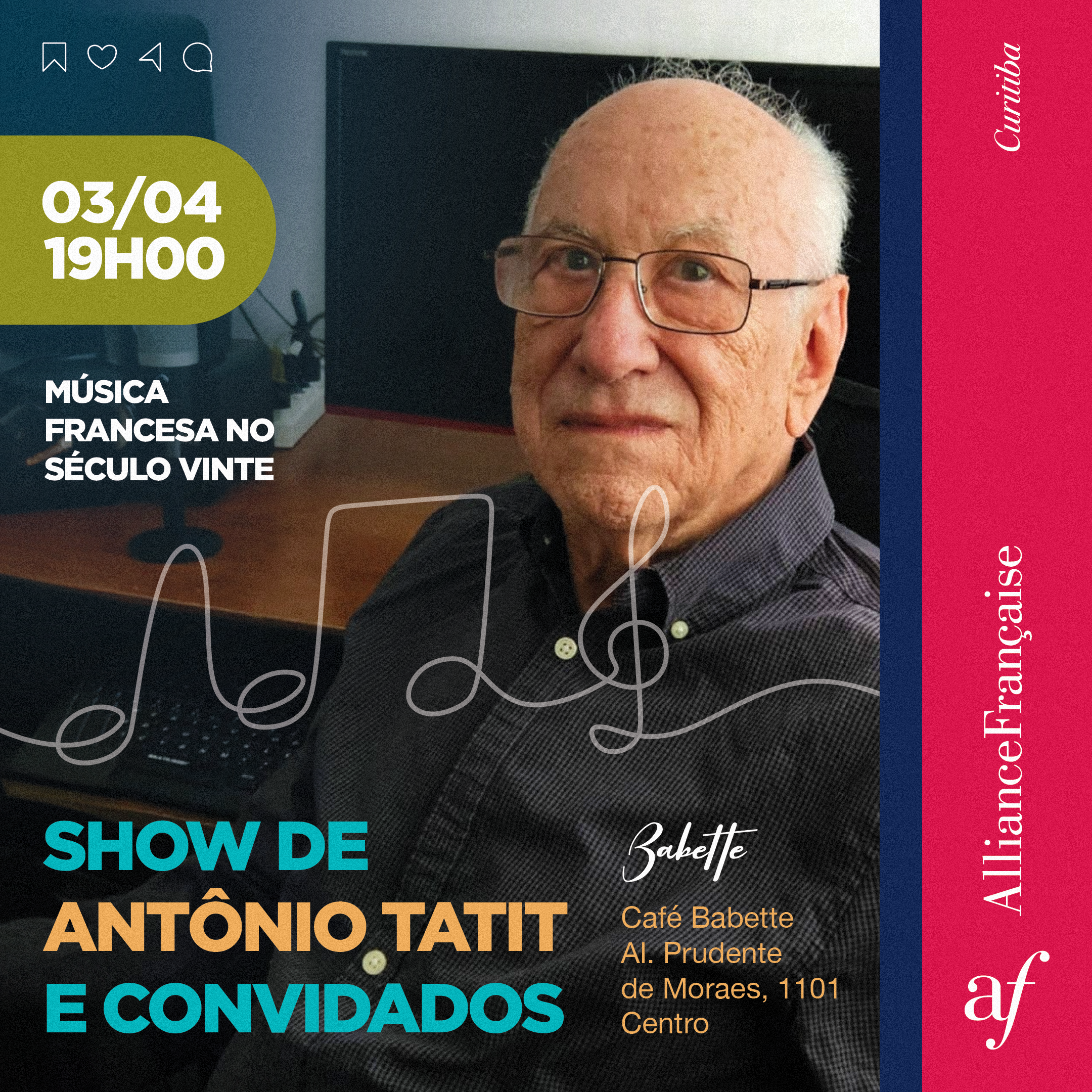 Show "A música francesa no século vinte”, de Antônio Tatit e convidados