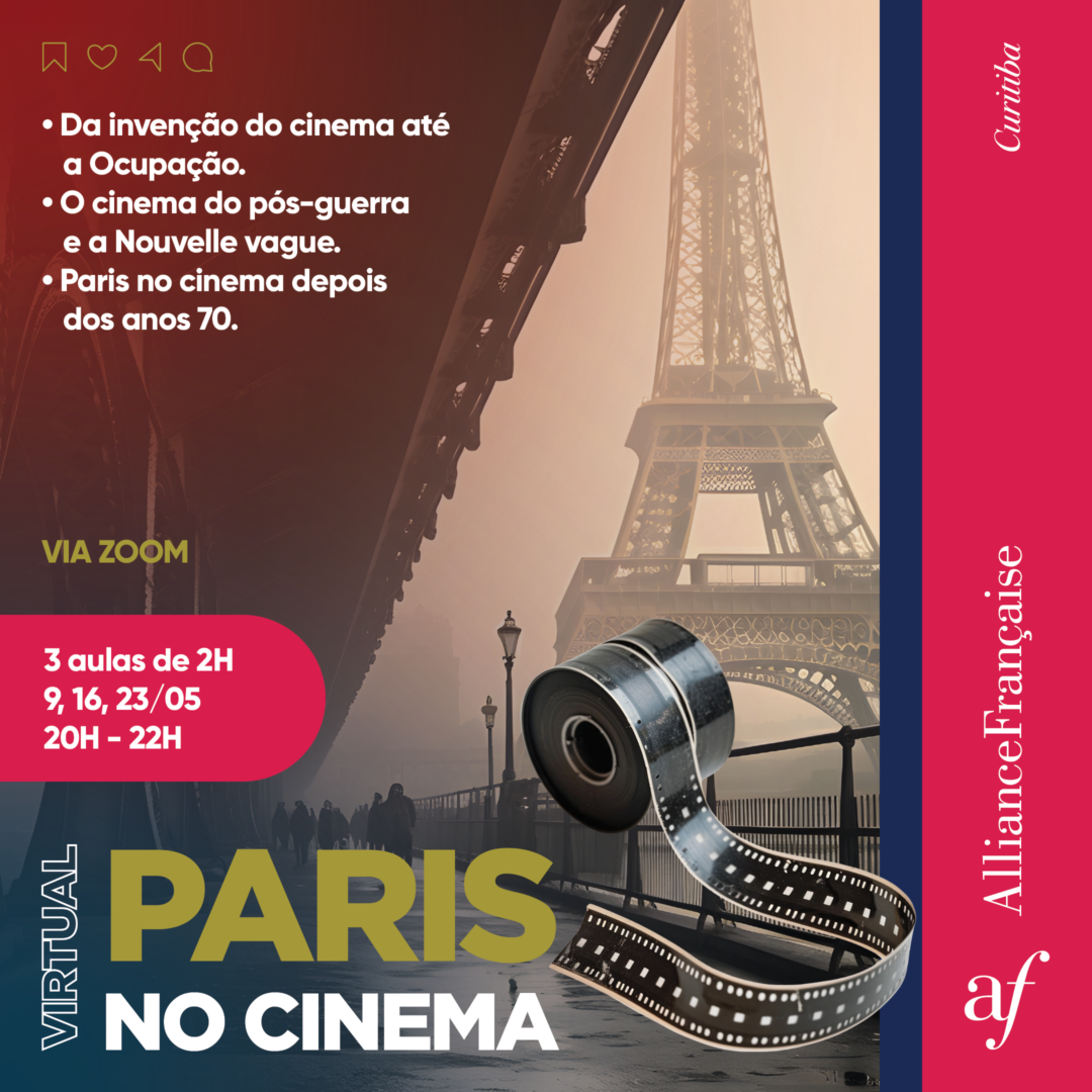 Então mergulhe na história e na cultura de Paris através dos filmes neste curso imperdível!